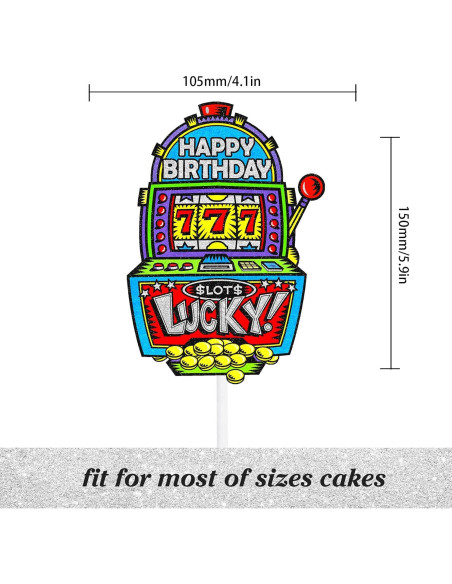 Cake Topper Casino LIANGSS 12.7 cm Decoración Cumpleaños