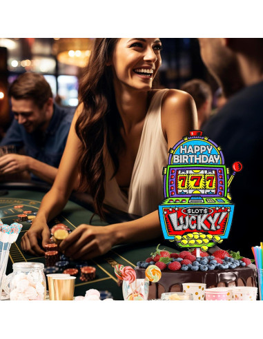 Cake Topper Casino LIANGSS 12.7 cm Decoración Cumpleaños