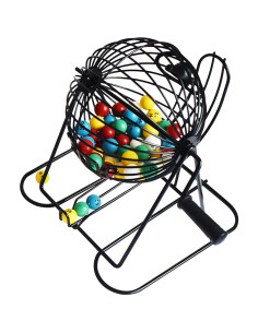 Juego de Bingo Deluxe Yuanhe - Jaula Metal 15 cm, 75 Bolas, 50 Tarjetas 2