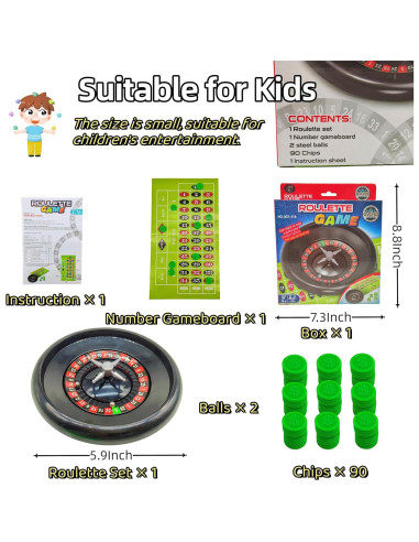 Juego de Ruleta Mini Ybgocot para Niños 4-12 Años