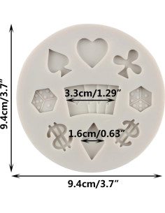 Molde de Silicona para Fondant de Póker YANQINMS 9.4 cm 2