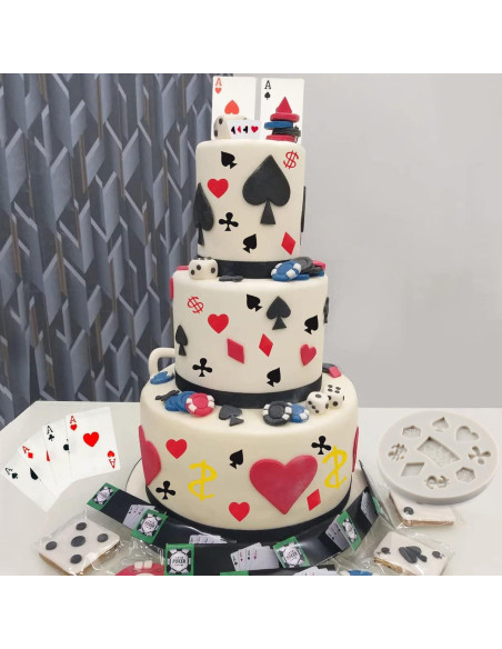 Molde de Silicona para Fondant de Póker YANQINMS 9.4 cm