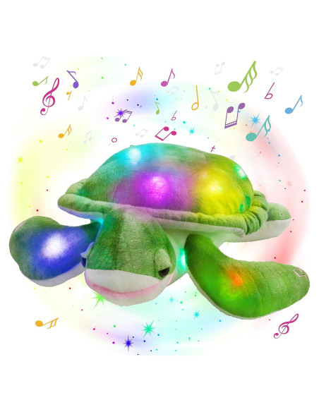 Tortuga de Peluche Brillante Guardias Brillantes 35.5 cm Luz Musical