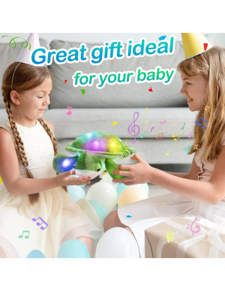 Tortuga de Peluche Brillante Guardias Brillantes 35.5 cm Luz Musical