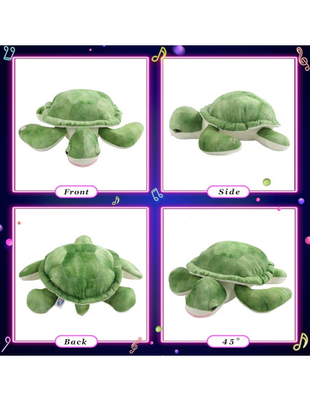 Tortuga de Peluche Brillante Guardias Brillantes 35.5 cm Luz Musical