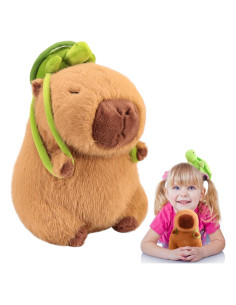 Emoin Peluche Capybara 23 cm con Mochila Tortuga Suave