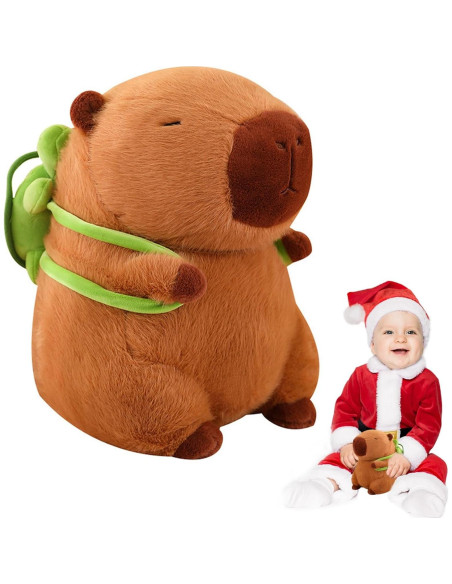 Emoin Peluche Capybara 23 cm con Mochila Tortuga Suave