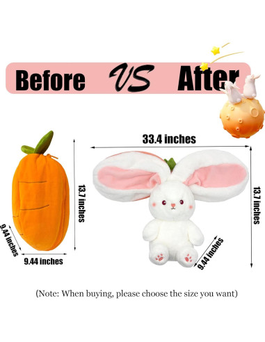 Peluche Conejo Reversible YOUBLEK Zanahoria 35 cm