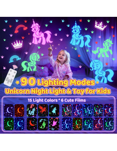 Luz Nocturna Proyector PIKOY Rosa 90 Modos Regulable Recargable 2