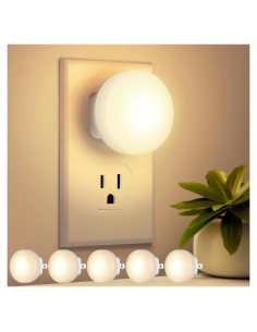 FOLKSMATE Luz Nocturna Enchufable 5-Pack Blanca Suave