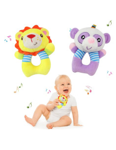 Sonajeros de Calcetines para Bebés Taoyi 2 Piezas Animales