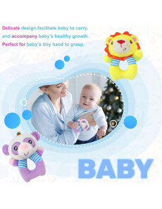 Sonajeros de Calcetines para Bebés Taoyi 2 Piezas Animales 2