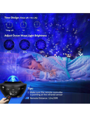 Proyector de Estrellas Sunbox BL-XK01 con Control Remoto y Sonidos