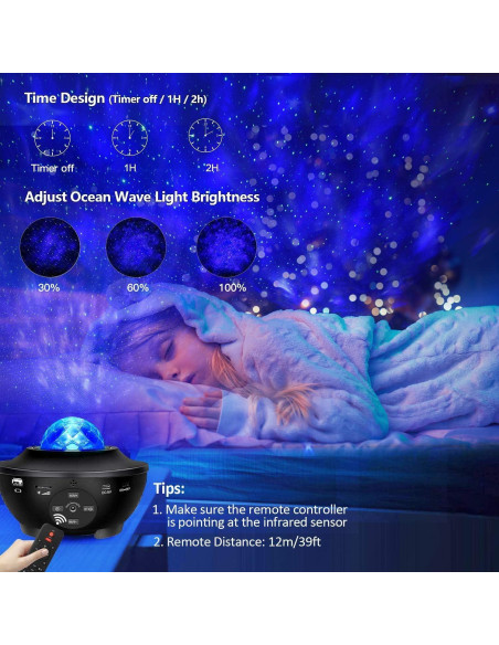 Proyector de Estrellas Sunbox BL-XK01 con Control Remoto y Sonidos