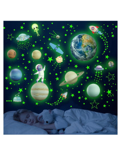 Calcomanías Brillantes del Sistema Solar Robmoda 132 Piezas