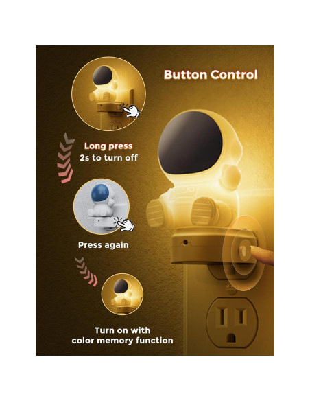 Luz Nocturna LED Astronauta LOHAS 3D Enchufable RGB 3000K