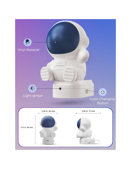 Luz Nocturna LED Astronauta LOHAS 3D Enchufable RGB 3000K