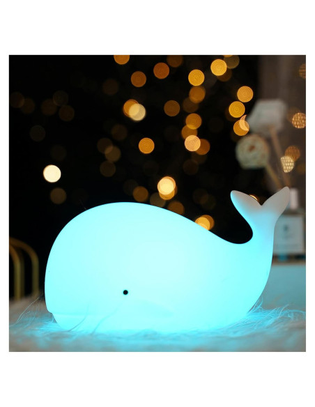 Luz Nocturna de Silicona TriPro Ballena 7 Colores 18.8x8.9cm Luz Nocturna de Silicona TriPro Ballena 7 Colores 18.8x8.9cm