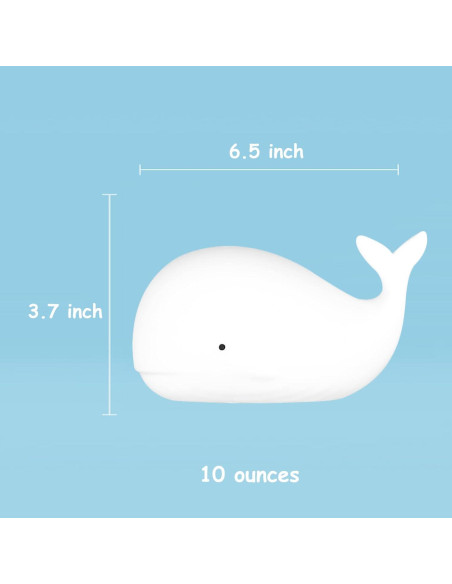 Luz Nocturna de Silicona TriPro Ballena 7 Colores 18.8x8.9cm Luz Nocturna de Silicona TriPro Ballena 7 Colores 18.8x8.9cm