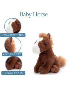 Juguete de Peluche Caballo Marrón El Zoológico de Caricias 15 cm 2