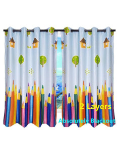 Cortinas Oscurecimiento MYRU 2 Paneles 99x160 cm Colorido