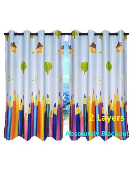 Cortinas Oscurecimiento MYRU 2 Paneles 99x160 cm Colorido