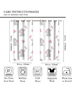Cortinas Blackout Grommet Zmcongz Elefante 53x114 cm 2