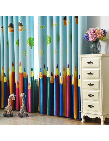 Cortinas Oscurecimiento MYRU 2 Paneles 99x160 cm Colorido