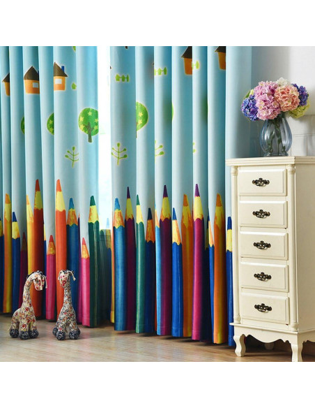 Cortinas Oscurecimiento MYRU 2 Paneles 99x160 cm Colorido