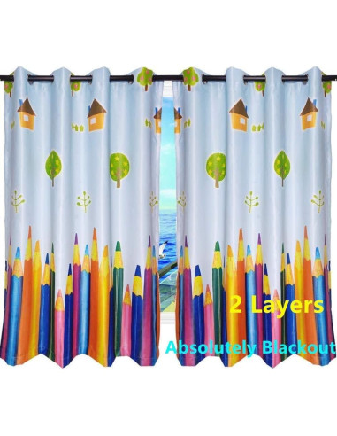 Cortinas Oscurecimiento MYRU 2 Paneles 99x160 cm Colorido