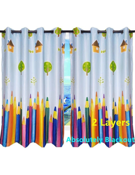 Cortinas Oscurecimiento MYRU 2 Paneles 99x160 cm Colorido