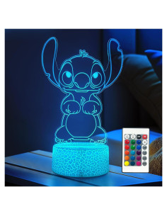 Luz Nocturna 3D AIHYING con Control Remoto y 16 Colores