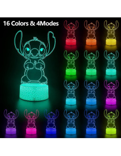 Luz Nocturna 3D AIHYING con Control Remoto y 16 Colores 2