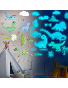 Calcomanías de Pared Dinosaurios Brillantes Liderstar 2