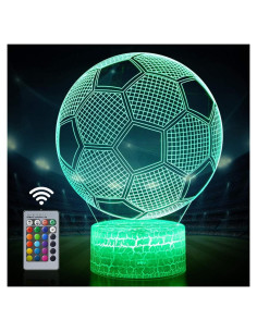 Lámpara 3D de Fútbol Seven Lady Control Remoto y Táctil