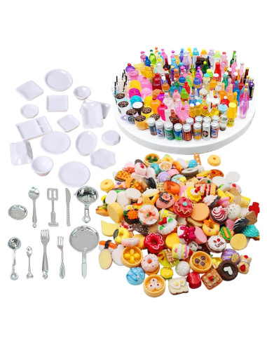150 Piezas Miniaturas Comida y Bebidas para Muñecas 1:12