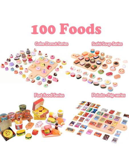 150 Piezas Miniaturas Comida y Bebidas para Muñecas 1:12