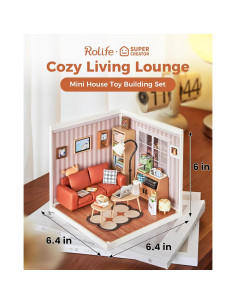 Rolife Miniatura Casa de Sala de Estar DIY con LED 16.3x18cm 2