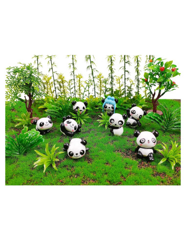 48 Piezas Adornos de Pastel Panda MYUE - Figuras y Plantas