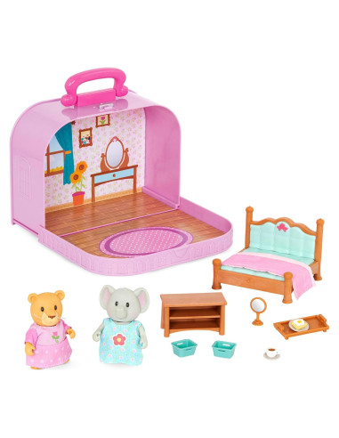 Juego de Casa de Muñecas Li'l Woodzeez con Maleta 2 Figuras