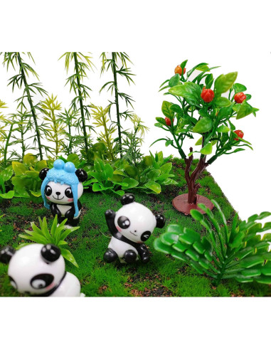 48 Piezas Adornos de Pastel Panda MYUE - Figuras y Plantas