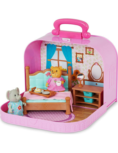 Juego de Casa de Muñecas Li'l Woodzeez con Maleta 2 Figuras