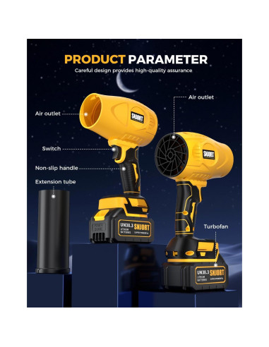 Soplador de Hojas Inalámbrico SNJORT S7MAX-11 500,000 RPM