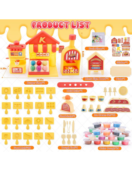 Set de Juguetes de Cocina Crelloci Tienda de Hamburguesas 69PCS