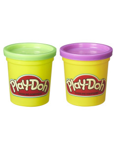 Play-Doh Masilla No Tóxica 2 Latas Púrpura y Verde