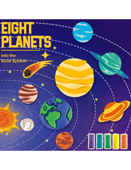 Juego de Masa de Color VConejo 14 Piezas Tema Planetas