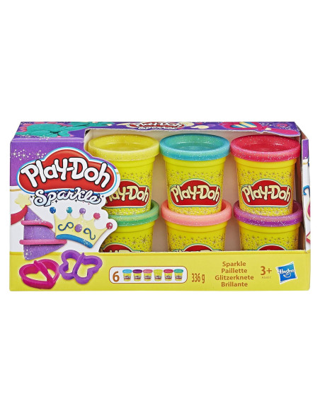 Play-Doh Brillante 6 Colores No Tóxicos con Cortadores