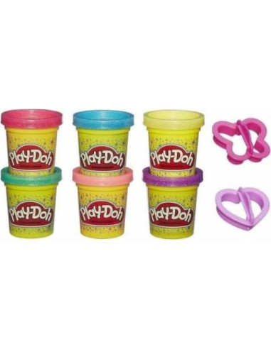 Play-Doh Brillante 6 Colores No Tóxicos con Cortadores