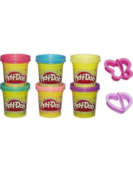 Play-Doh Brillante 6 Colores No Tóxicos con Cortadores