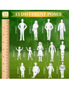 Figuras Miniatura de Personas Namalu 50 Pcs Escala 1:25 2